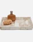 Pigeon and Poodle Palermo II Rectangular Tapered Tray, Faux Clamstone