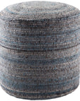 Jaipur Amarillo Duro Stripes Textured Blue Gray AMR01 Cylinder Pouf