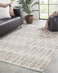 Jaipur Azland Sabot Geometric Trellis Ivory Light Gray AZL04 Rug