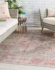 Jaipur Chateau Kendrick Medallion Tribal Sky Blue Pink CHT05 Rug