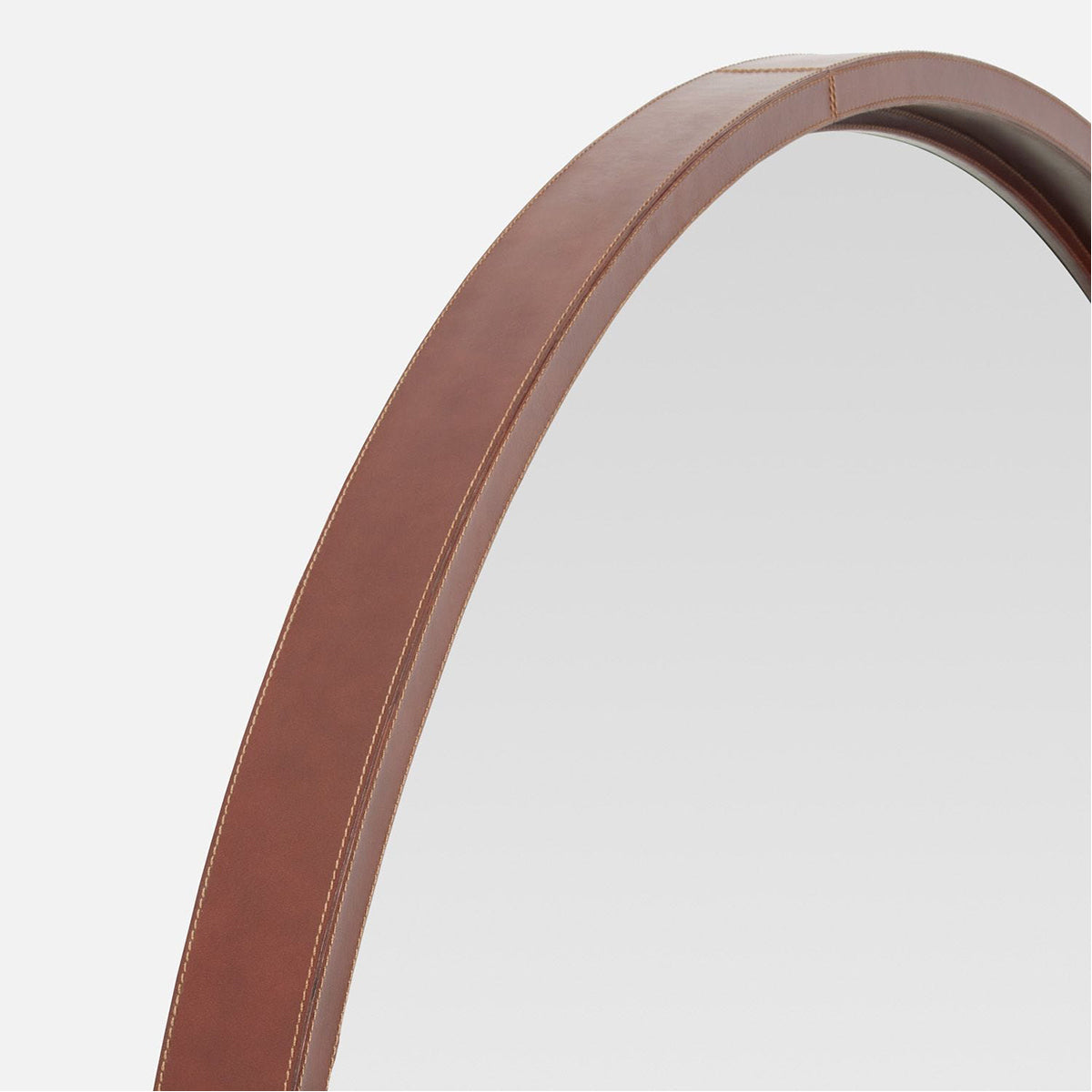 Made Goods Duncan Round Leather Mirror