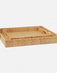 Made Goods Cadie Flat Rattan Square Trays, 2-Piece Set