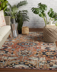 Jaipur Polaris Ansilar Medallion Floral Orange Blue POL27 Rug