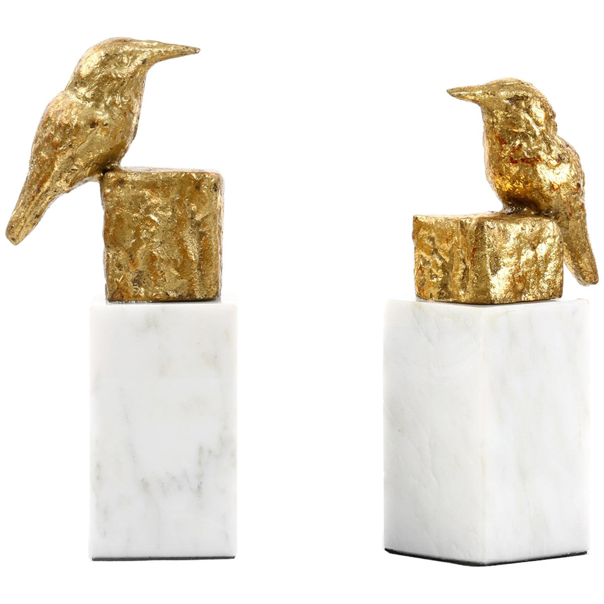 Villa &amp; House Gold Finch Statue Pair