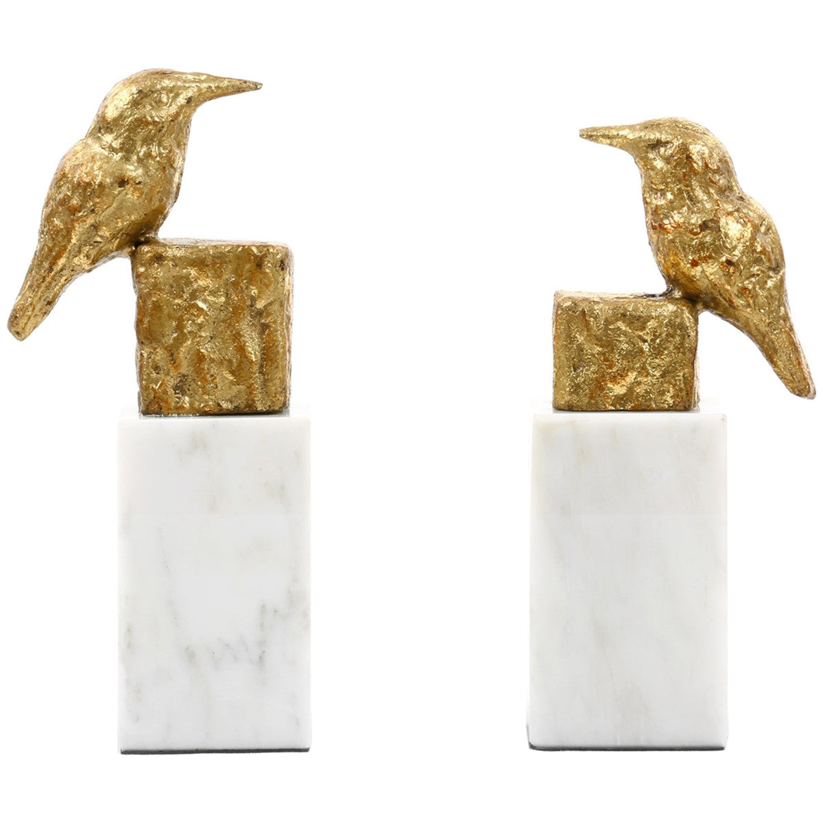 Villa &amp; House Gold Finch Statue Pair