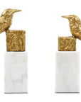 Villa & House Gold Finch Statue Pair