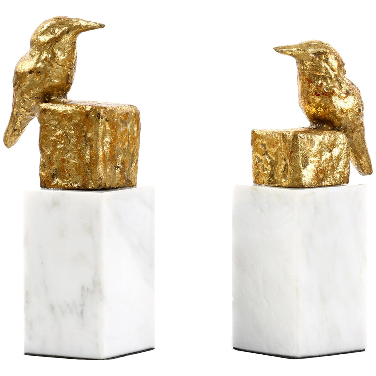 Villa &amp; House Gold Finch Statue Pair