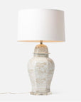 Made Goods Christina White and Beige Gloss Ceramic Table Lamp