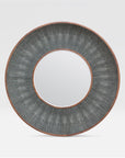 Made Goods Armond Round Realistic Faux Shagreen Mirror in Veneer