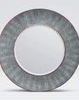 Made Goods Armond Round Realistic Faux Shagreen Mirror in Veneer