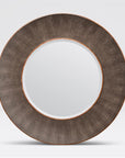 Made Goods Armond Round Realistic Faux Shagreen Mirror in Veneer