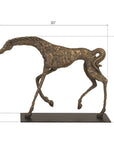 Phillips Collection Prancing Horse Sculpture on Black Metal Base