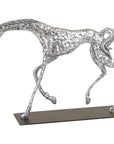 Phillips Collection Prancing Horse Sculpture on Black Metal Base