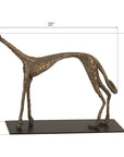 Phillips Collection Greyhound Sculpture on Black Metal Base