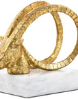 Villa & House Gold Sprial Horn Statue