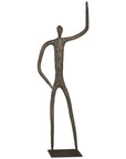 Phillips Collection Abstract Figure Sculpture on Metal Base, Arm Up