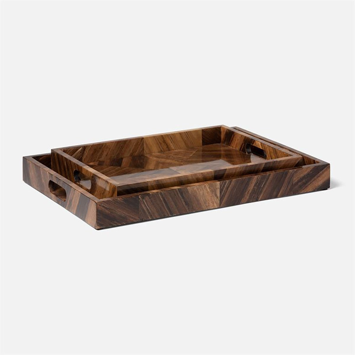 Made Goods Jada Parquet Tray, 2-Piece Set